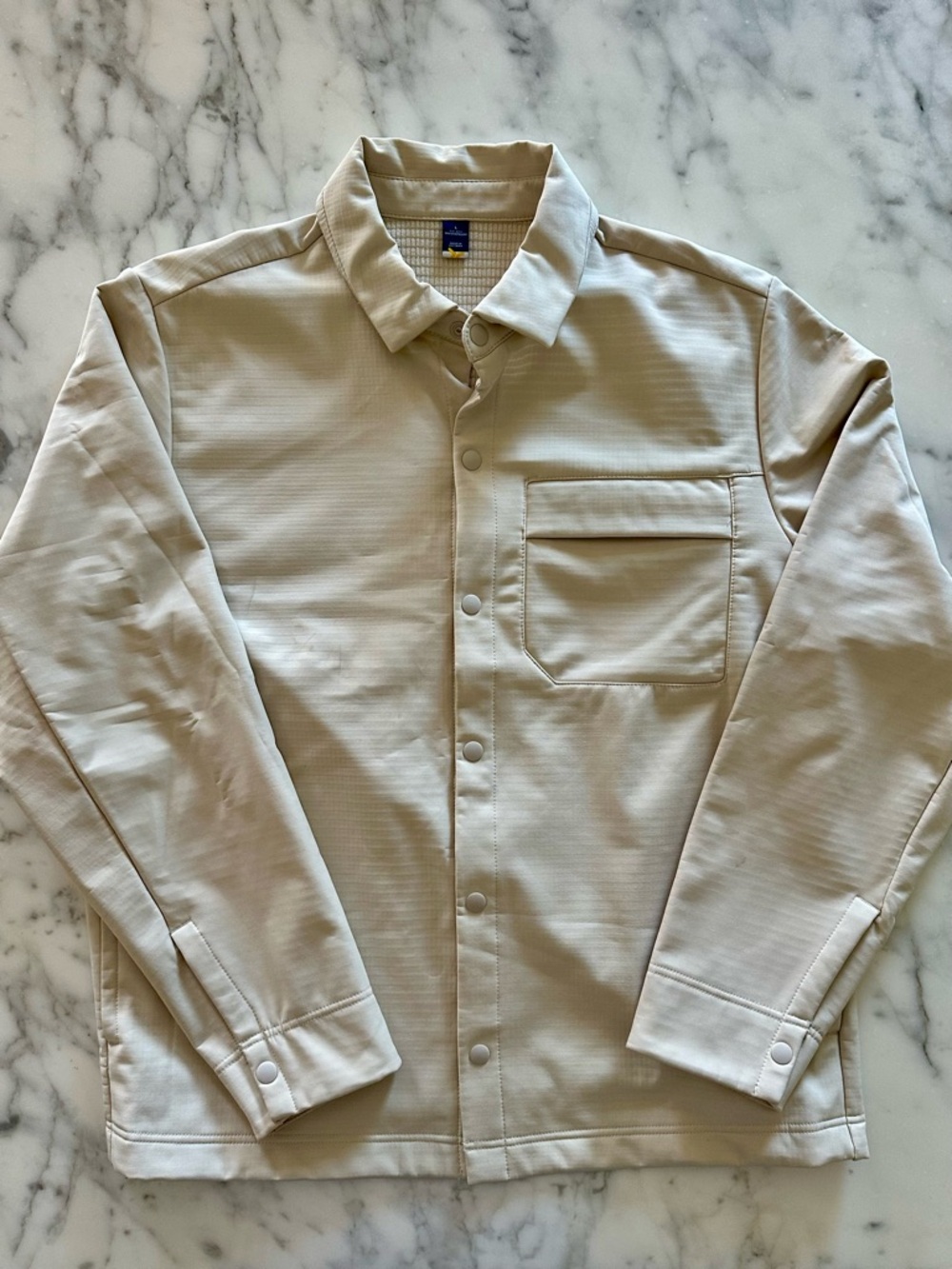 Old Navy Beige Button-Up Tech Jacket